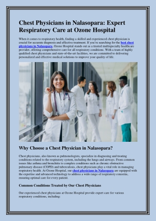 chest physicians in nalasopara expert respiratory