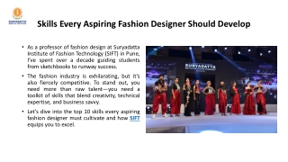 skills every aspiring fashion designer should develop