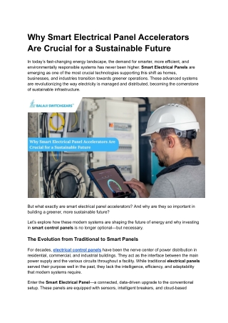 Why Smart Electrical Panel Accelerators Are Crucial for a Sustainable Future