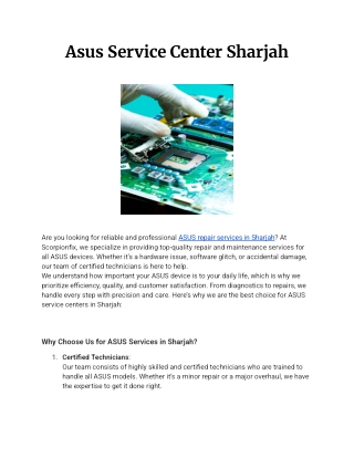 Asus Service Center Sharjah