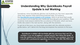 Easy Solutions for QuickBooks Payroll Update is Not Working