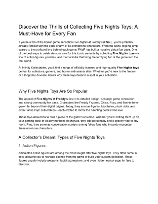 Discover the Thrills of Collecting Five Nights Toys_ A Must-Have for Every Fan