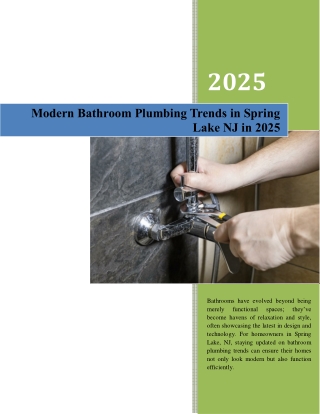 Modern Bathroom Plumbing Trends in Spring Lake NJ in 2025