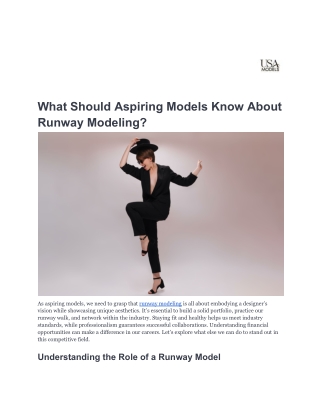 What Should Aspiring Models Know About Runway Modeling-USA Models