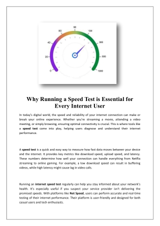 why running a speed test is essential for every