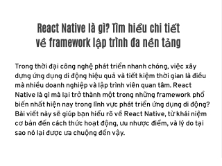 React Native là gì? Tìm hiểu chi tiết về framework lập trình đa nền tảng