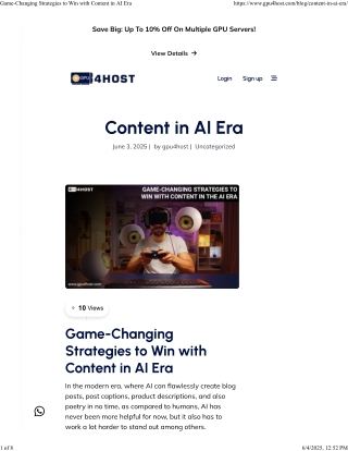 Game-Changing Strategies to Win with Content in AI Era