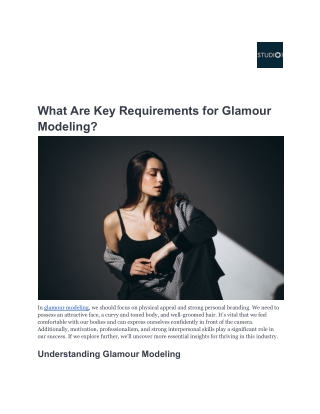 what are key requirements for glamour modeling