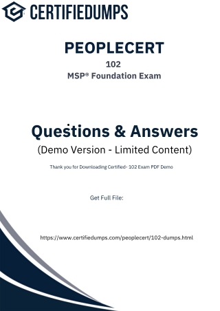 peoplecert 102 msp foundation exam