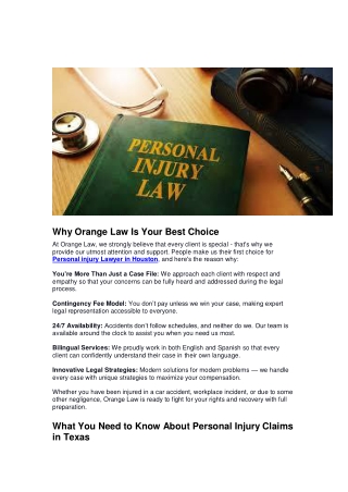 Personal Injury Lawyer Houston TX | Expert Legal Help