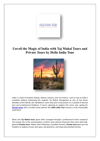 unveil the magic of india with taj mahal tours