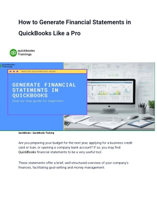 how to generate financial statements in