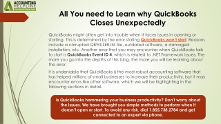 QuickBooks Closes Unexpectedly – Expert Solutions and Support