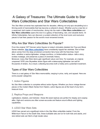 _A Galaxy of Treasures_ The Ultimate Guide to Star Wars Collectibles and Star Wars Collectables