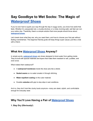 How to Style Your Waterproof Shoes for Any Occasion