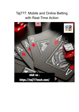 Taj777_ Mobile and Onilne Betting with Real-Time Action