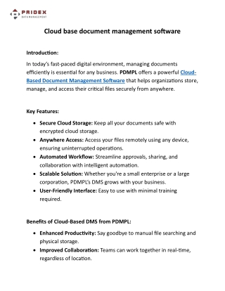 Cloud base document management software