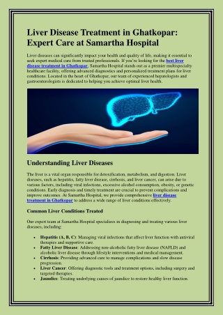 Liver Disease Treatment in Ghatkopar