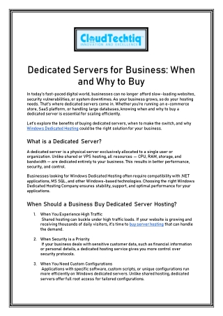 Dedicated Servers in India