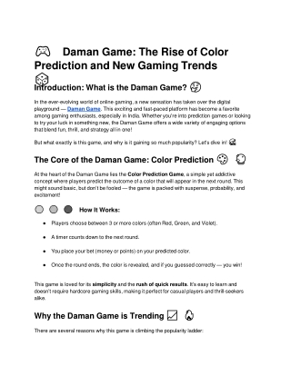 daman game the rise of color prediction and new gaming trends