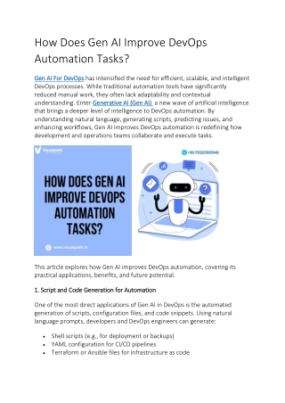 Gen AI For DevOps Course Online | Gen AI For DevOps