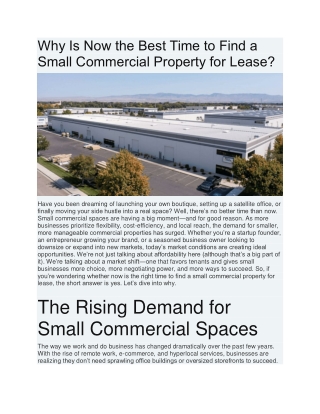 commercial property for lease
