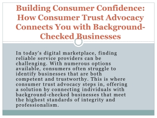 building consumer confidence how consumer trust
