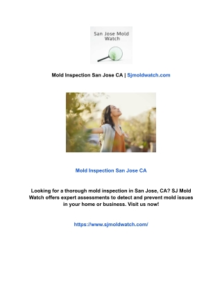 Mold Inspection San Jose CA | Sjmoldwatch.com