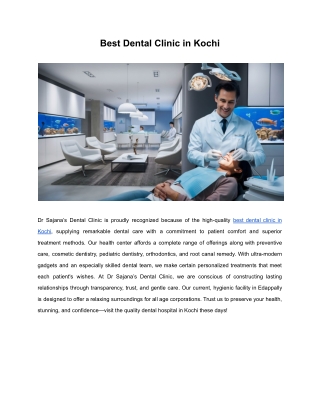 Best Dental Clinic in Kochi