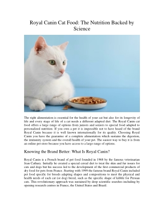Royal Canin Cat Food: The Nutrition Backed by Science