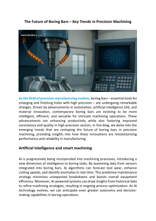 The Future Of Boring Bars – Key Trends In Precision Machining
