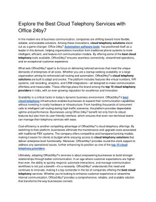Explore the Best Cloud Telephony Services with Office 24by7 docx  Google Docs