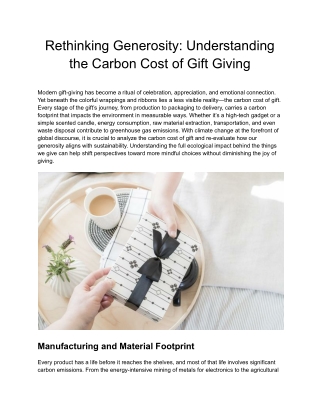 Rethinking Generosity_ Understanding the Carbon Cost of Gift Giving