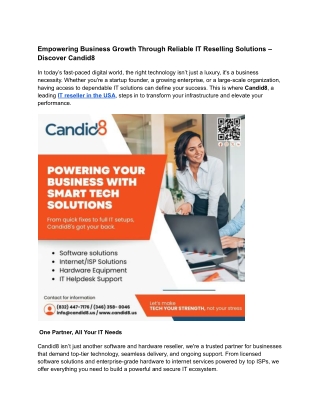Empowering Business Growth Through Reliable IT Reselling Solutions – Discover Candid8