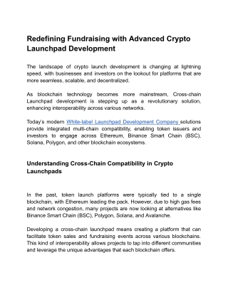 redefining fundraising with advanced crypto