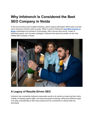 Why Infotrench Is Considered the Best SEO Company in Noida
