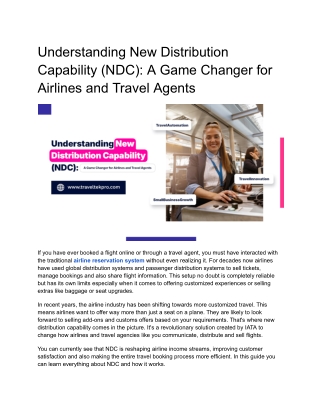 Understanding New Distribution Capability (NDC)_ A Game Changer for Airlines and Travel Agents