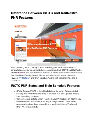 difference between irctc and railrestro