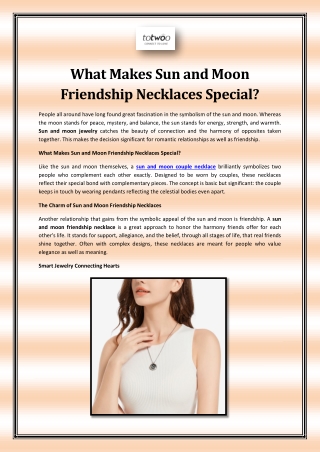 What Makes Sun and Moon Friendship Necklaces Special?