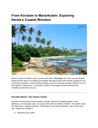 From Kovalam to Mararikulam_ Exploring Kerala’s Coastal Wonders