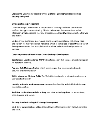 Engineering Elite-Grade, Scalable Crypto Exchange Development that Redefine Security and Speed