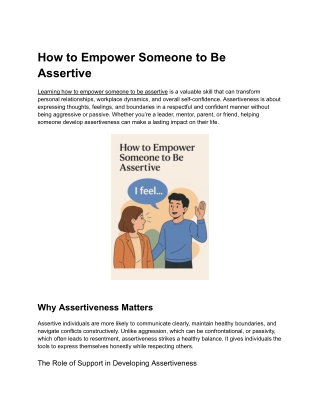 how to empower someone to be assertive