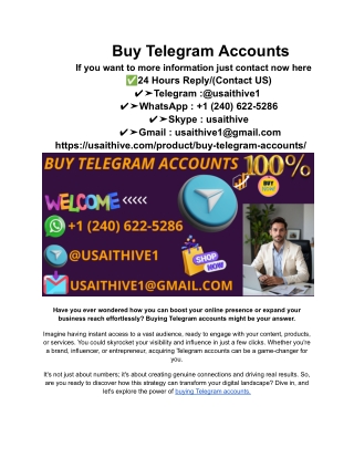 Best To 5 Sites Buy Telegram Accounts