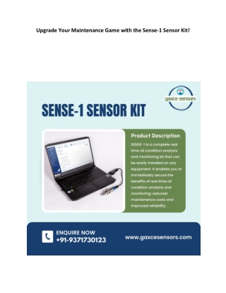 Upgrade Your Maintenance Game with the Sense-1 Sensor Kit