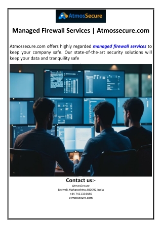 Managed Firewall Services | Atmossecure.com