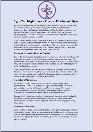 Signs You Might Have a Chaotic Attachment Style