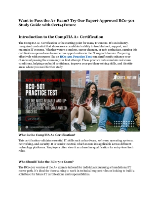 CompTIA RC0-501 Practice Test