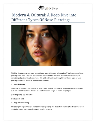 Modern & Cultural: A Deep Dive into Different Types Of Nose Piercings