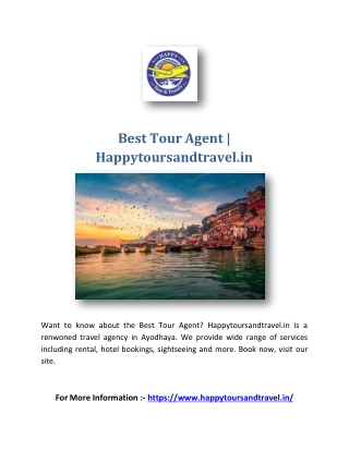 Best Tour Agent | Happytoursandtravel.in
