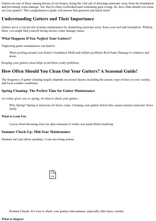 **How Often Should You Clean Out Your Gutters? A Seasonal Guide!**